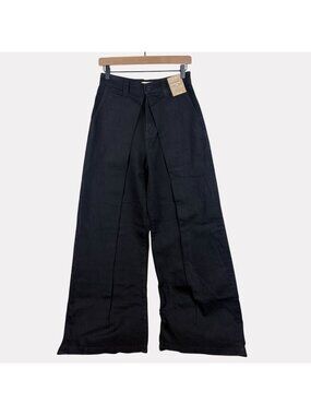 Madewell Extra Wide Leg Trouser Jeans Womens 26 Black High Waist Full Length